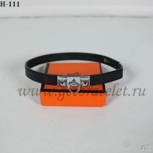 Hermes Rivale Double Wrap Bracelet Black Silver